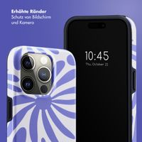 Selencia Vivid Tough Back Cover für das iPhone 15 Pro - Modern Bloom Sapphire Blue