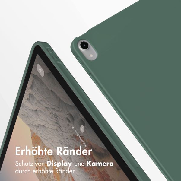 Accezz Smarte Klapphülle aus Silikon Apple iPad 11 (2025) 11 Zoll A16 / iPad 10 (2022) 10.9 Zoll - Dunkelgrün