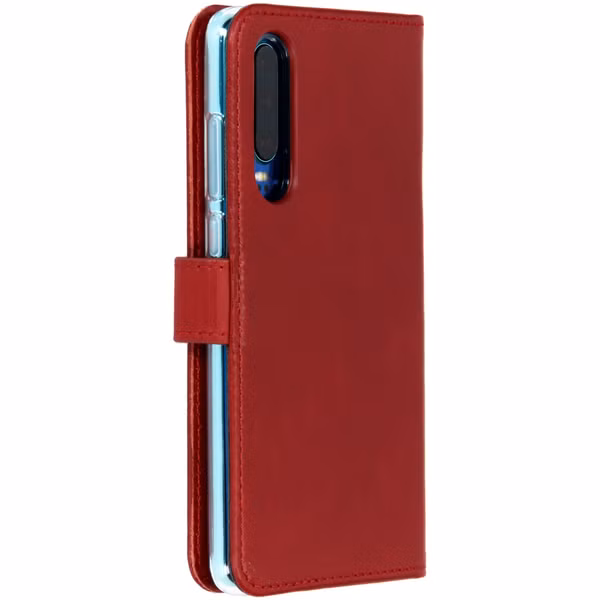 Selencia Echtleder Klapphülle Huawei P30 - Rot