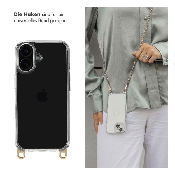 Selencia Back Cover mit abnehmbaren Haken für das iPhone 16 - Transparent