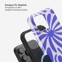 Selencia Vivid Tough Back Cover MagSafe für das iPhone 16 Pro Max - Modern Bloom Sapphire Blue