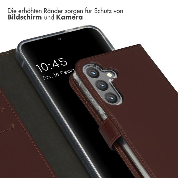 Selencia Echtleder Klapphülle Samsung Galaxy S24 - Dunkelbraun