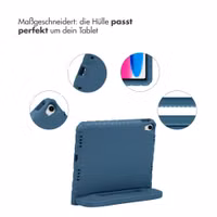 imoshion Schutzhülle mit Handgriff kindersicher Apple iPad 11 (2025) 11 Zoll A16 / iPad 10 (2022) 10.9 Zoll - Dunkelblau