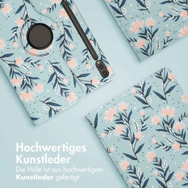 imoshion 360° drehbare Design Klapphülle Samsung Galaxy Tab S10 Ultra / Tab S9 Ultra - Flowers