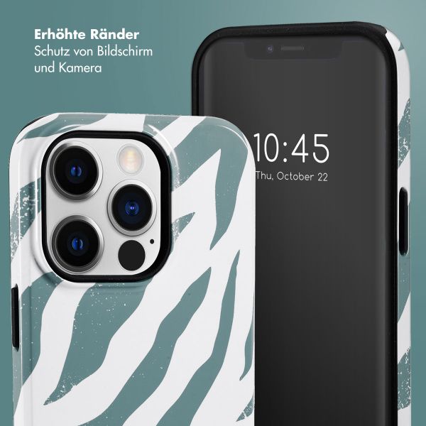 Selencia Vivid Back Cover Apple iPhone 14 Pro - Colorful Zebra Pine Blue