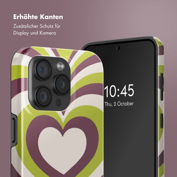 Selencia Vivid Rückabdeckung mit MagSafe Apple iPhone 15 Pro - Double Hearts Plum Fern