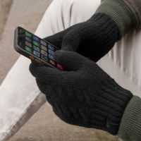 Selencia Touchscreen-Handschuhe mit Woll-Optik - Damen - Größe M - Schwarz
