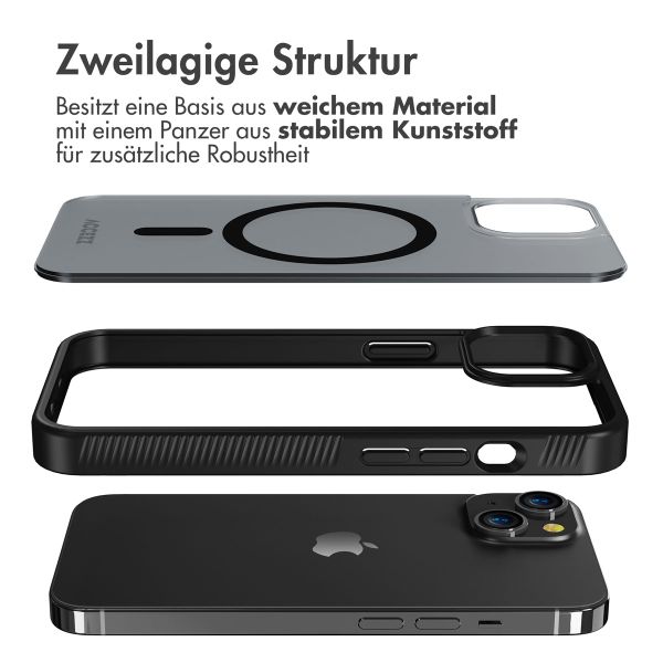 Accezz Rugged Frosted Back Cover mit MagSafe iPhone 14 - Schwarz