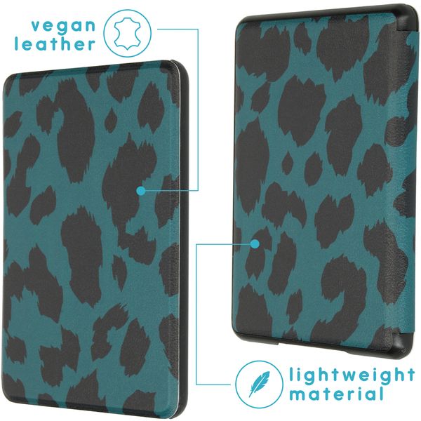 imoshion Design Slim Hard Case Sleepcover für das Amazon Kindle 10 - Green Leopard