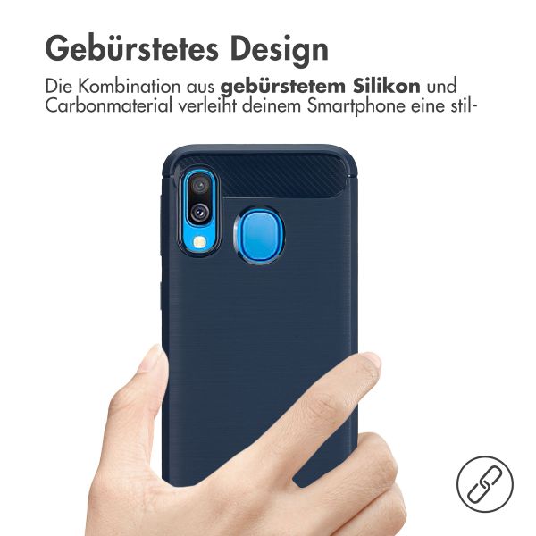 imoshion Brushed Back Cover für das Samsung Galaxy A40 - Dunkelblau