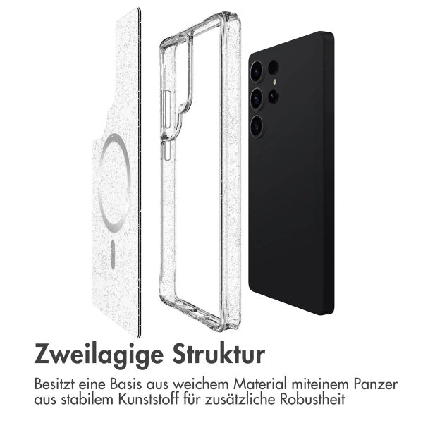 imoshion Klare Glitter Backcover mit MagSafe Samsung Galaxy S25 Ultra - Silber