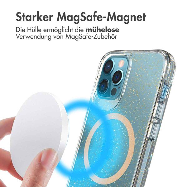 imoshion Klare Glitter Backcover mit MagSafe Apple iPhone 12 (Pro) - Gold