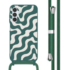 imoshion Silikonhülle design mit Band für das Samsung Galaxy A15 (5G/4G) - Petrol Green Groovy