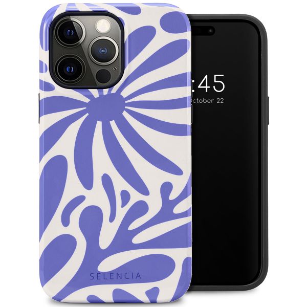 Selencia Vivid Tough Back Cover für das iPhone 14 Pro Max - Modern Bloom Sapphire Blue