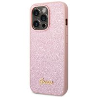Guess Glitter Flakes Back Cover Apple iPhone 14 Pro - Rosa