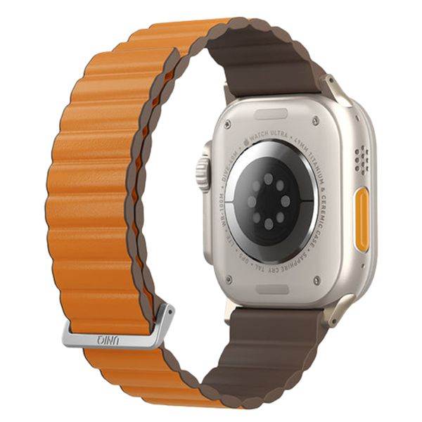 Uniq Revix Premium Edition doppelseitiges Armband für die Apple Watch Series 1 bis 10 / SE / Ultra (2) (44/45/46/49 mm) - Khaki/Safranorange