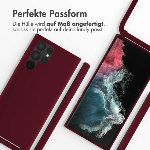 imoshion SilikonHülle mit Band Samsung Galaxy S22 Ultra - Dunkelrot