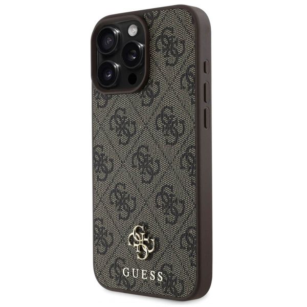 Guess 4G Metal Logo Back Cover MagSafe Apple iPhone 16 Pro - Braun