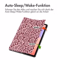 imoshion Design Trifold Klaphülle Samsung Galaxy Tab S9 11.0 Zoll / Tab S10 FE / S9 FE 10.9 Zoll - Bloom Love Blush