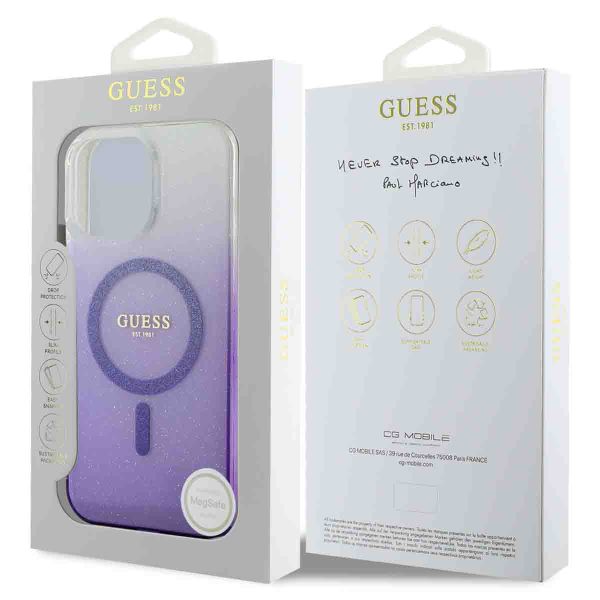 Guess MagSafe IML Glitter Gradient Case Apple iPhone 16 Pro Max - Purple