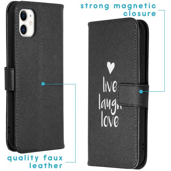 imoshion Design TPU Klapphülle für iPhone 11 - Live Laugh Love