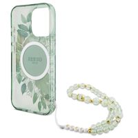 Guess MagSafe IML Flowers Case mit Beads Strap für das iPhone 15 - Green