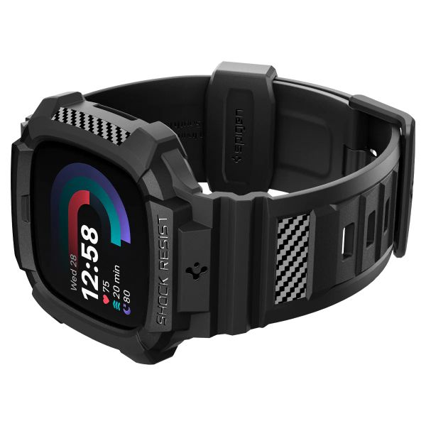 Spigen Rugged Armor™ Pro Case für die Fitbit Versa 4 / Sense 2 - Schwarz