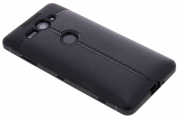 Schwarzes Leder Silikon-Case für das Sony Xperia XZ2 Compact