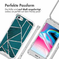 imoshion Design Hülle mit Band Apple iPhone SE (2022 / 2020) / 8 / 7 - Petrol Green Graphic