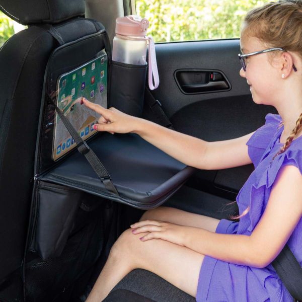 imoshion Luxuriöser Autositz-Organizer - Tablethalter Auto - 7 Aufbewahrungsfächer - Schwarz
