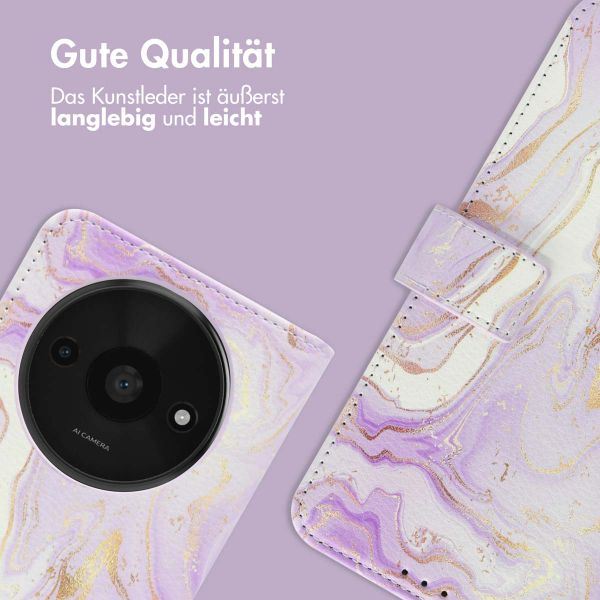 imoshion Design Klapphülle Xiaomi Redmi A3 - Purple Marble