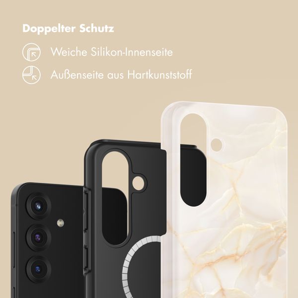 Selencia Vivid Rückabdeckung mit MagSafe Samsung Galaxy S25 - Golden Beige Marble