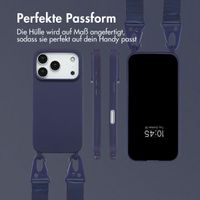 Selencia SilikonHülle mit abnehmbarem Band Apple iPhone 17 Pro - Dunkelblau