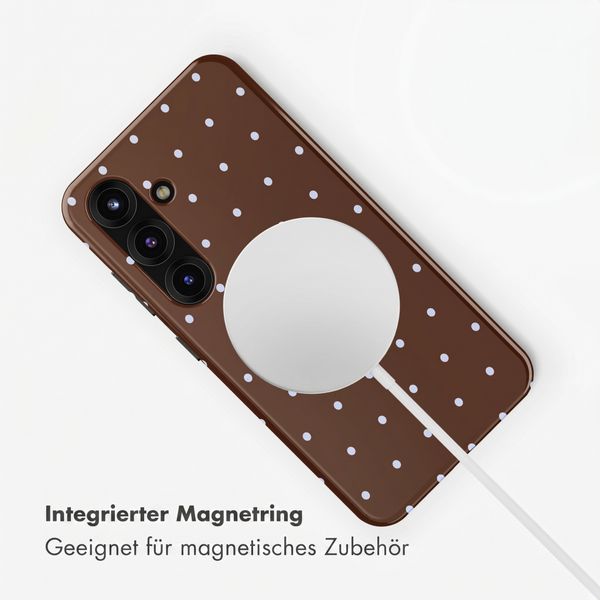Selencia Vivid Rückabdeckung mit MagSafe Samsung Galaxy S25 - Happy Dots Chocolate