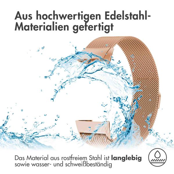 imoshion Mailändische Magnetarmband für das Fitbit Charge 3 / 4 - Größe S - Rose Gold