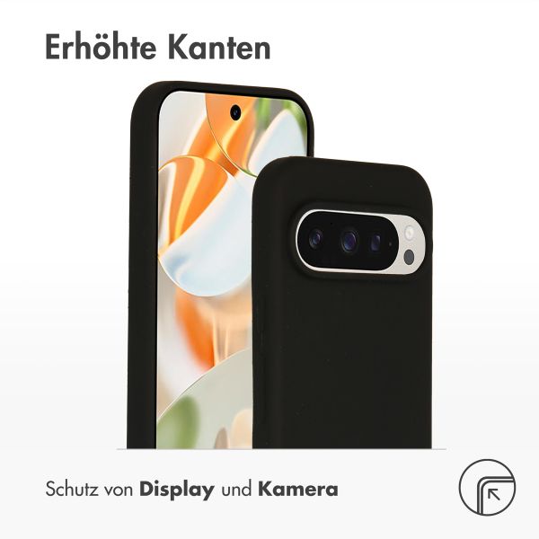 Accezz Liquid Silikoncase für das Google Pixel 9 / 9 Pro - Schwarz