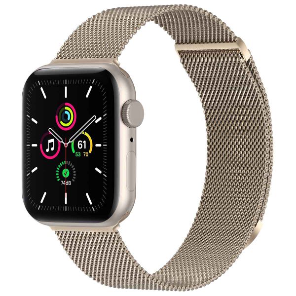 imoshion Mailändische Magnetarmband für die Apple Watch Series 1 bis 9 / SE (38/40/41 mm) | Series 10 (42 mm) - Größe M - Champagne