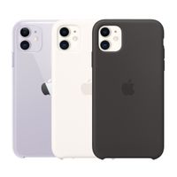 Apple 3 Pack Silikon-Case + Clearcase für das iPhone 11 - Black + White + Clear