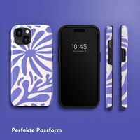 Selencia Vivid Back Cover Apple iPhone 15 - Modern Bloom Sapphire Blue