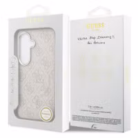 Guess 4G Leather Back Cover mit MagSafe Samsung Galaxy S26 - Gold Edge - Pink