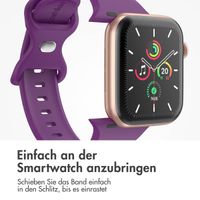 imoshion Silikon-Armband⁺ für  Apple Watch Series 1 t/m 11 / SE / Ultra (44/45/46/49 mm) - Größe M/L - Purple