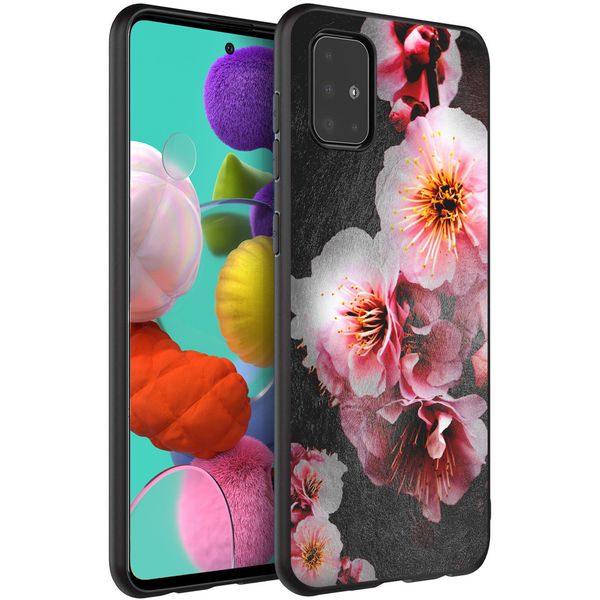 imoshion Design Hülle Samsung Galaxy A51 - Blume - Rosa / Schwarz