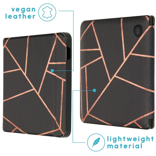 imoshion Design Slim Hard Case Sleepcover mit Stand Kobo Libra H2O - Black Graphic