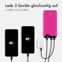 imoshion Powerbank 20.000 mAh - 22,5W Schnellladegerät - USB-C / USB-A - Hot Pink