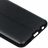 Leder Silikon-Case Schwarz für das Huawei P Smart (2019)
