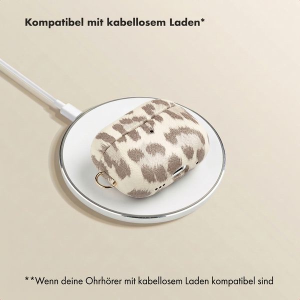 Selencia Sabi Hülle Panthermuster  Apple Airpods Pro / Pro 2 - Soft Ivory