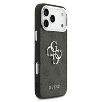 Guess 4G Metal Logo Back Cover Apple iPhone 17 Pro Max - Silver Edge - Black