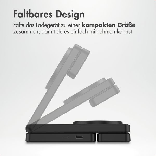 Accezz 3-in-1 Faltbares Kabelloses MagSafe Ladegerät - 20 Watt - Schwarz