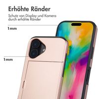 imoshion Backcover mit Kartenfach für das iPhone 16 - Rose Gold