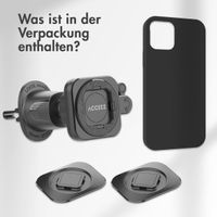 Accezz EasyLock Handyhalterung Auto - Inklusive Hülle für das iPhone 15 - Lüftungsgitter -  360 Grad drehbar - Schwarz